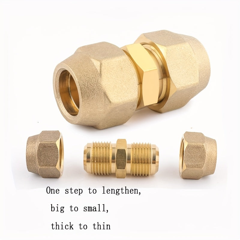 Heavy-Duty Pure Copper Three-Way Connector - Threaded Flare Adapter for AC/Refrigeration Systems, Industrial Plumbing - Compatible with British Standard Pipes - Durable HVAC Construction, Refrigeration System Fittings, Precis