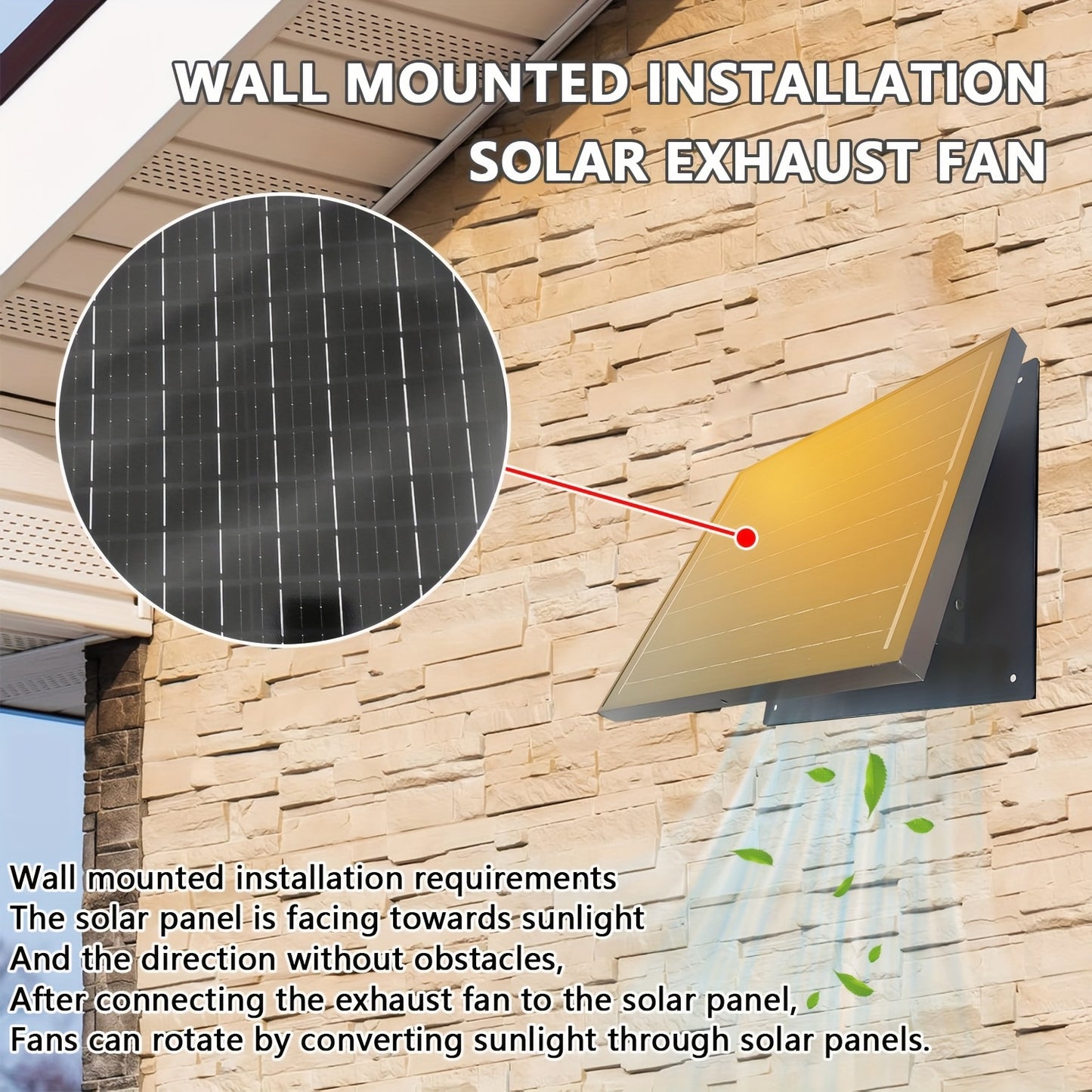 Solar Roof Vent Fan, 20.32 cm, 25W Solar Powered Attic Exhaust Fan with Up to 3000RPM for Efficient Cooling in Lofts, Warehouses, Greenhouses & RVs – Black, Assembleable and Detachable