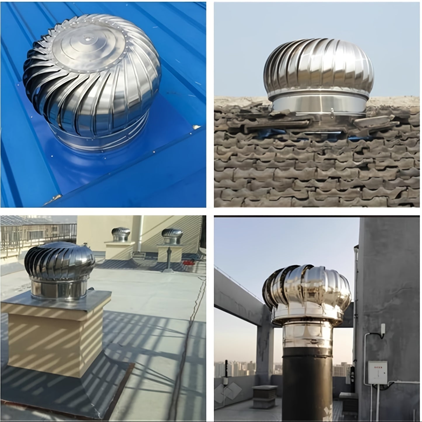 Stainless Steel Roof Ventilation Rotating Ball, 250mm-450mm, No-Power Windproof Exhaust Cooling Cap, Ideal for Factory Roof Low Cost Ventilation, Ventilation Ball|Stainless Steel Ball|Durable Construction