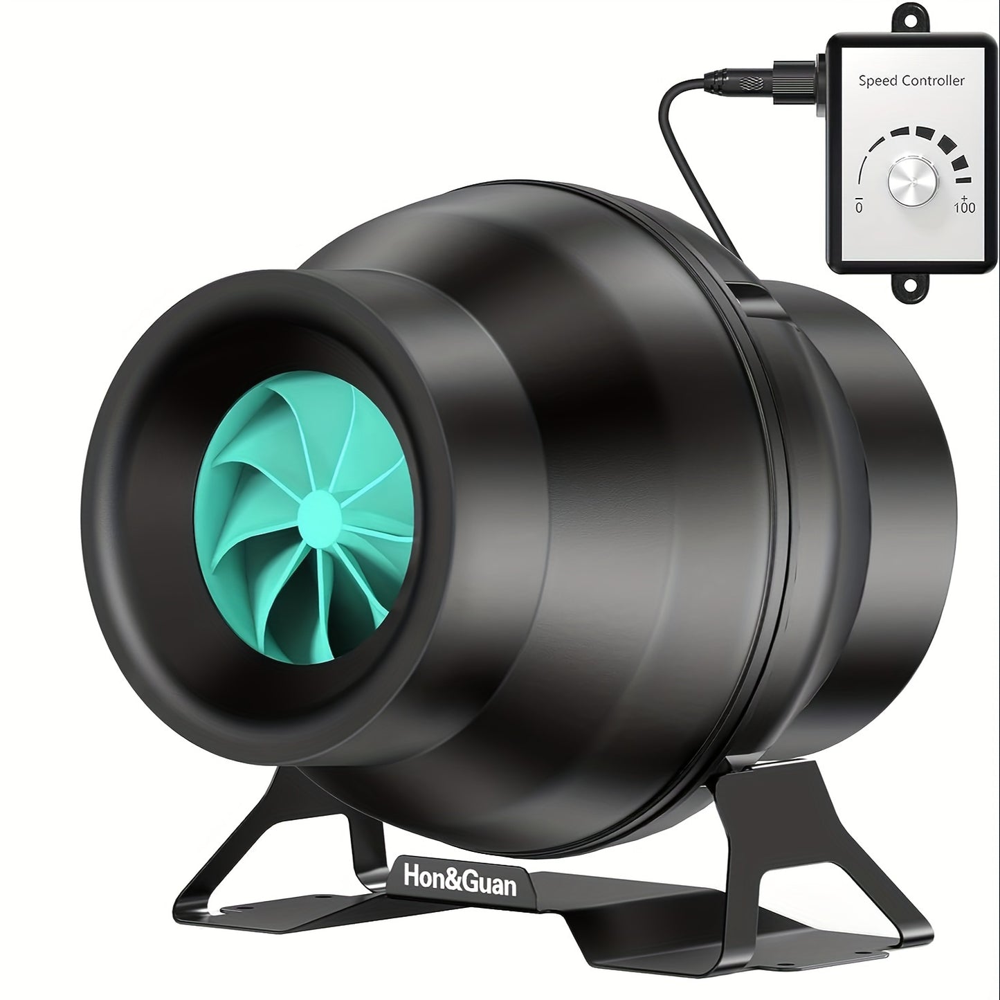 1pc 10.16 Cm Inline EC Motor Duct Fan With Variable Speed Controller Ventilation, Exhaust Fan For Heating Cooling Booster, Grow Tents, Hydroponics (146 CFM)