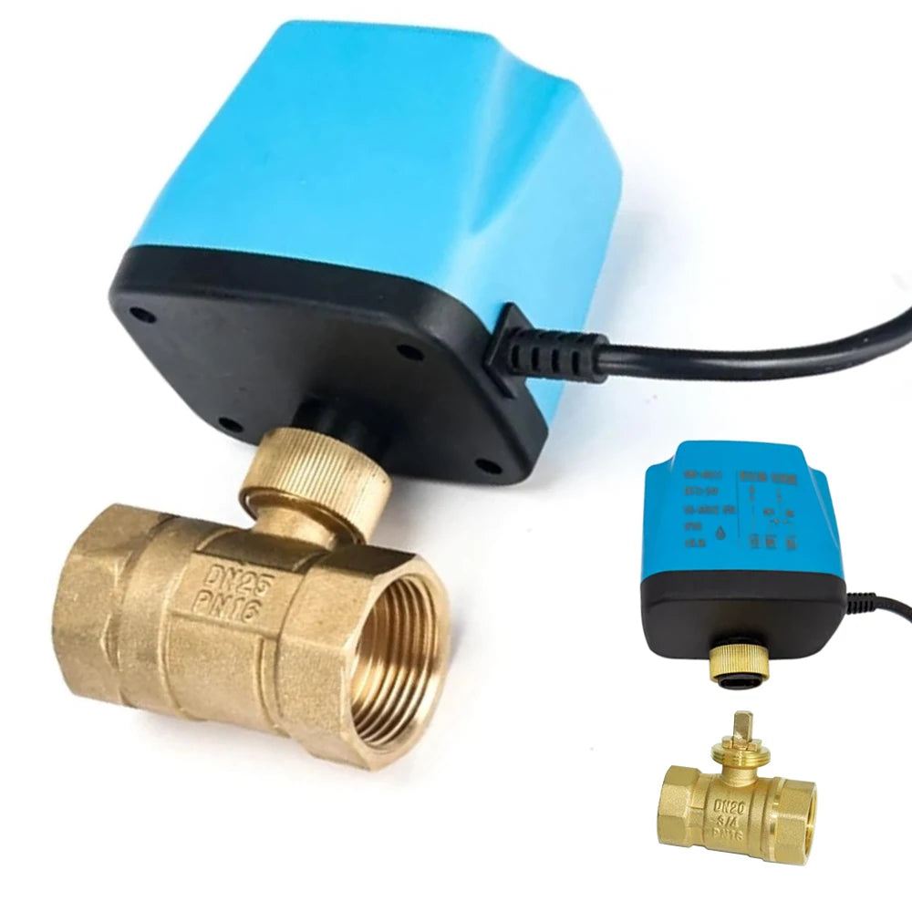 AC220V DC12V-24V Three-wire Two-control Solar Central Air Conditioning Fan Coil Electric Ball Valve