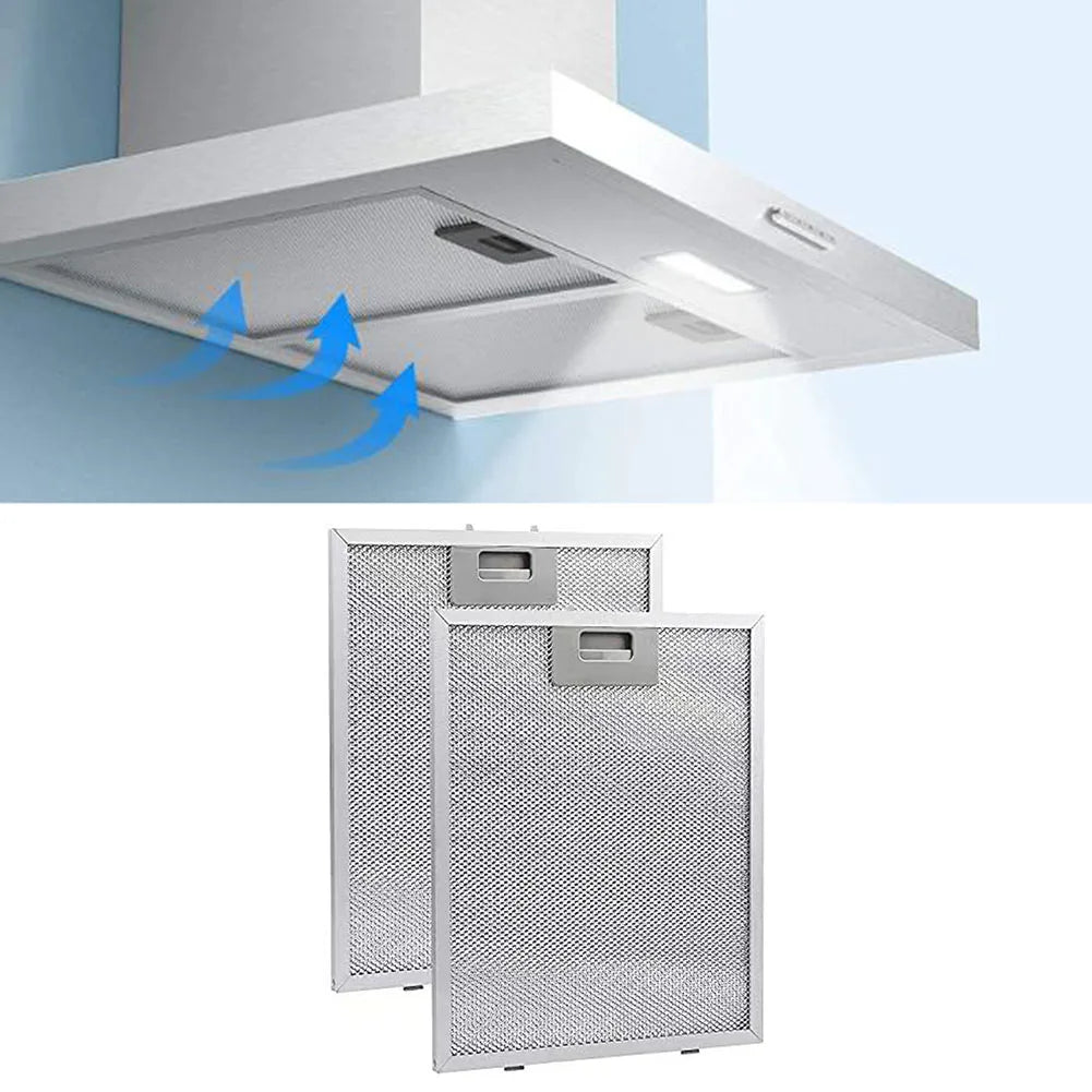 2PCS Cooker Hood Filters Metal Mesh Extractor Vent Filter, Aluminum Metal Mesh Vent Filter Cooker Hood Grease Filter