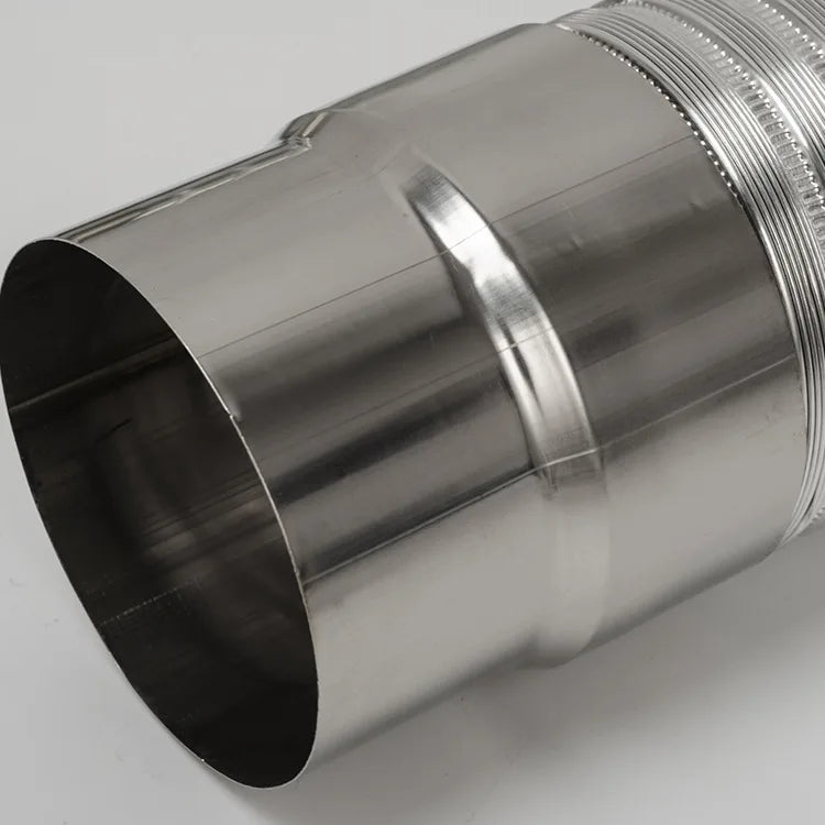 ∅70mm 1m Aluminum Semi-flexible Pipe with Stainless Steel Connector Smoke Exhaust Tube of Water Heater/Bathroom Ventilation Duct