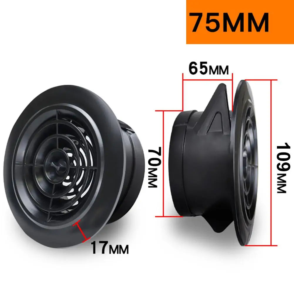 Long-lasting Quality Vent Grill Round ABS Material Attractive Design Black Removable Panels 1 X 100mm 75-125MM