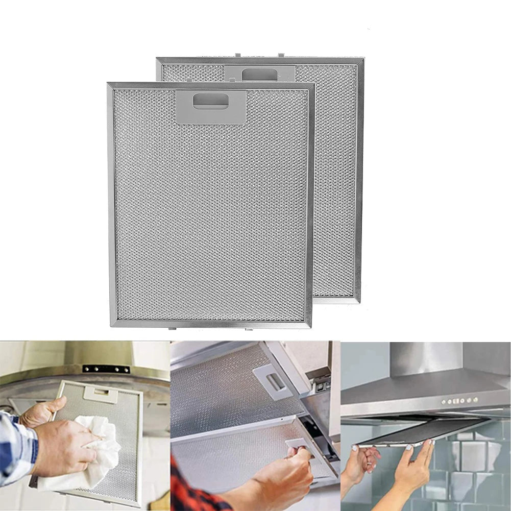 2PCS Grease Filters Aluminum Mesh 30cm X 25cm Cooker Hoods And Kitchen Extractor Hoods Home Improvement Exhaust Fans