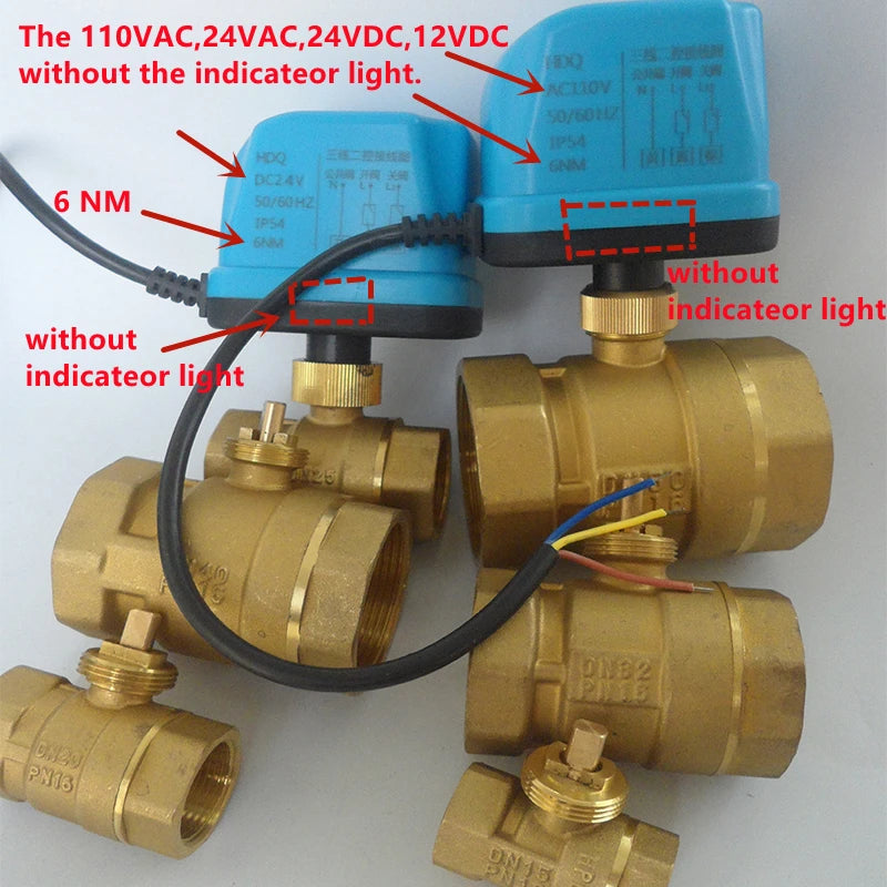 AC220V 110V 24V DC24V 12V Electric actuator motorized brass ball valve 2 way 3 wire 2 Control valve can replace solenoid valve