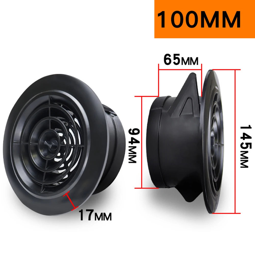 Long-lasting Quality Vent Grill Round ABS Material Attractive Design Black Removable Panels 1 X 100mm 75-125MM