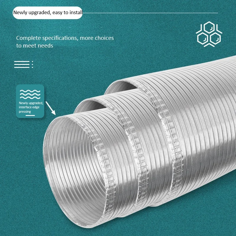 Pure Aluminum Semi Flexible Smoke Exhaust Pipe Range Hood Ventilation Hose High Temperature Resistance Duct Φ150-250 1.5/2m