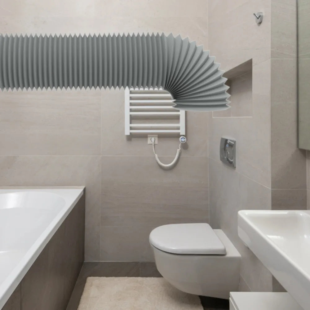 4 inch Dryer Vent Hose Grey with 2 Stainless Steel Clamp Air Ducting Heavy-Duty 6 Layer Protection Exhaust Pipe Ventilation