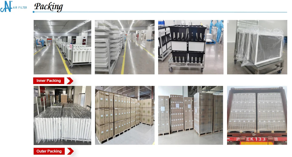 Multi Functional Quality Assurance Plastic Frame Mushroom V Bank Compact H14 Hepa Filter