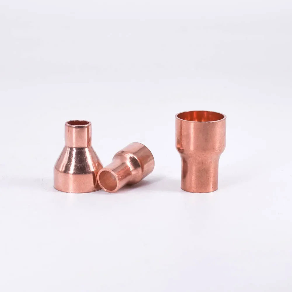 6.35 8 10 12.7 15 16 19 25 28 32mm Pure Copper End Feed Solder Reducer Plumbing Pipe Fitting Connector Coupler Air Conditioner