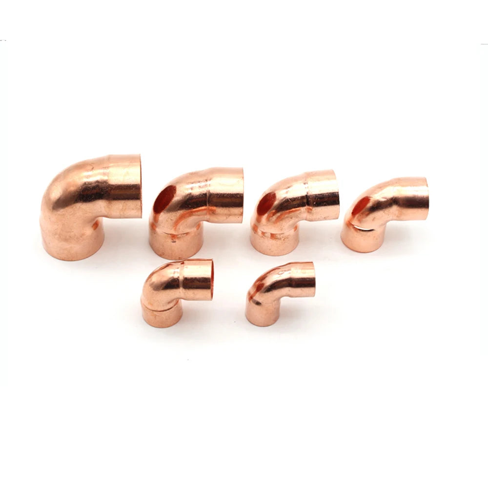 28.6 32 35 38 42mm ID 99.9% Copper End Feed Solder 90 Degree Elbow Plumbing Fitting Coupler For Air Condition