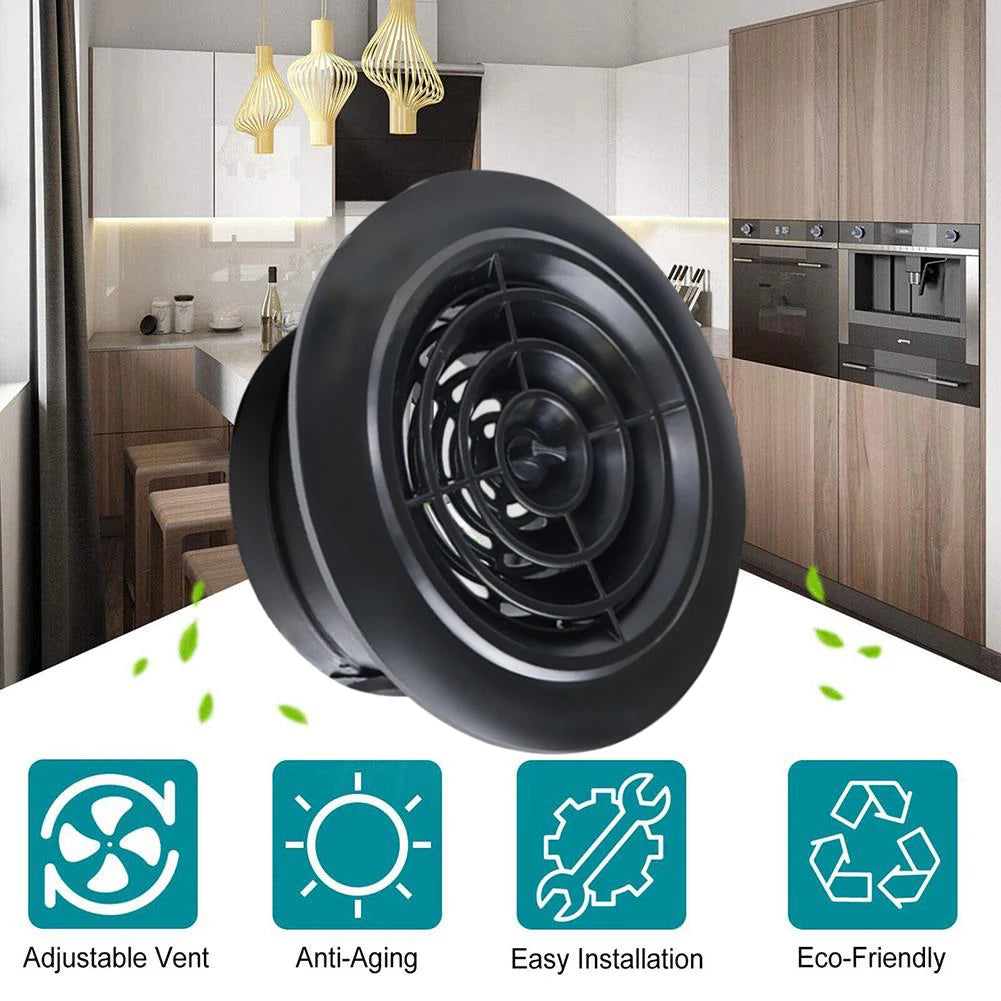 Long-lasting Quality Vent Grill Round ABS Material Attractive Design Black Removable Panels 1 X 100mm 75-125MM