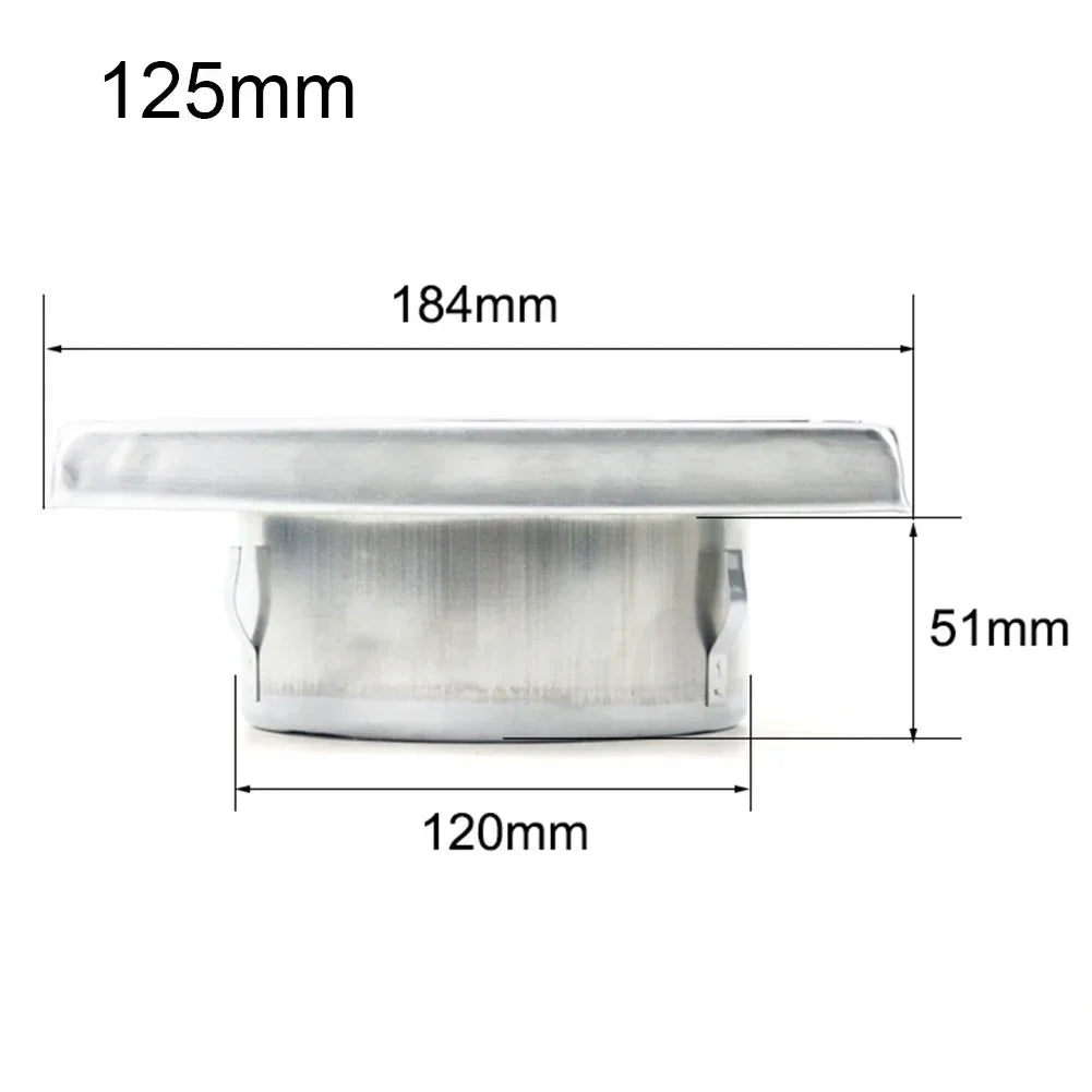 100/125/150mm Stainless Steel Air Vent Duct Grill Wall Square Tumble Air Outlet Dryer Extractor Ventilation Cover Fan Outlet