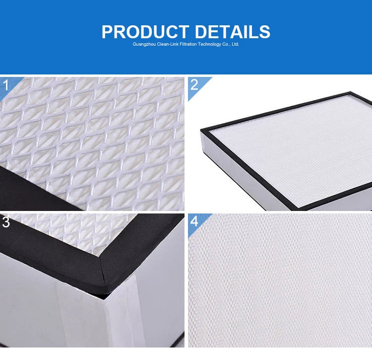 0.3 Micron 99.99% H13 14 Hepa Air Filter 24 X 48 Portable With Aluminum Or Galvanized Frame /Hepa Filter For Ffu