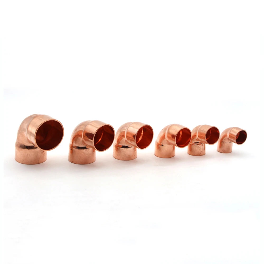 28.6 32 35 38 42mm ID 99.9% Copper End Feed Solder 90 Degree Elbow Plumbing Fitting Coupler For Air Condition