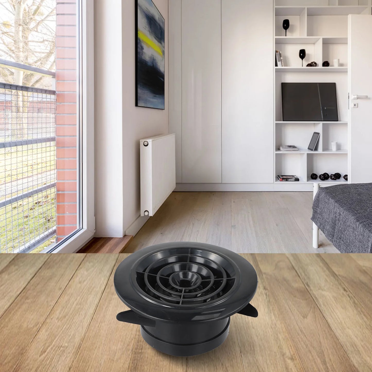 Long-lasting Quality Vent Grill Round ABS Material Attractive Design Black Removable Panels 1 X 100mm 75-125MM