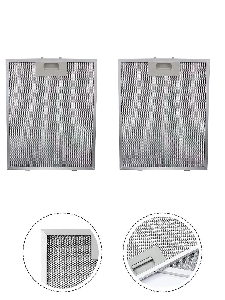 2PCS Cooker Hood Filters Metal Mesh Extractor Vent Filter, Aluminum Metal Mesh Vent Filter Cooker Hood Grease Filter