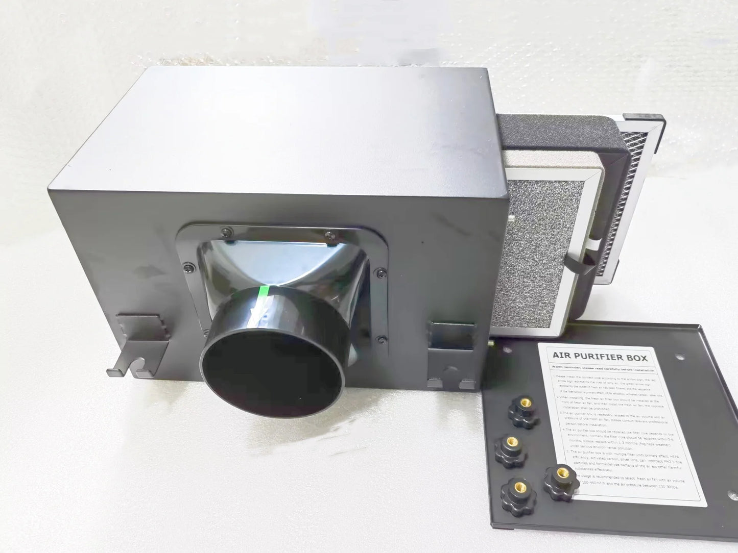 Fresh Air Intake Inline Filter Box With Pre-filter Activated Carbon and HEPA filter HVAC System Heating And Cooling Ventilation