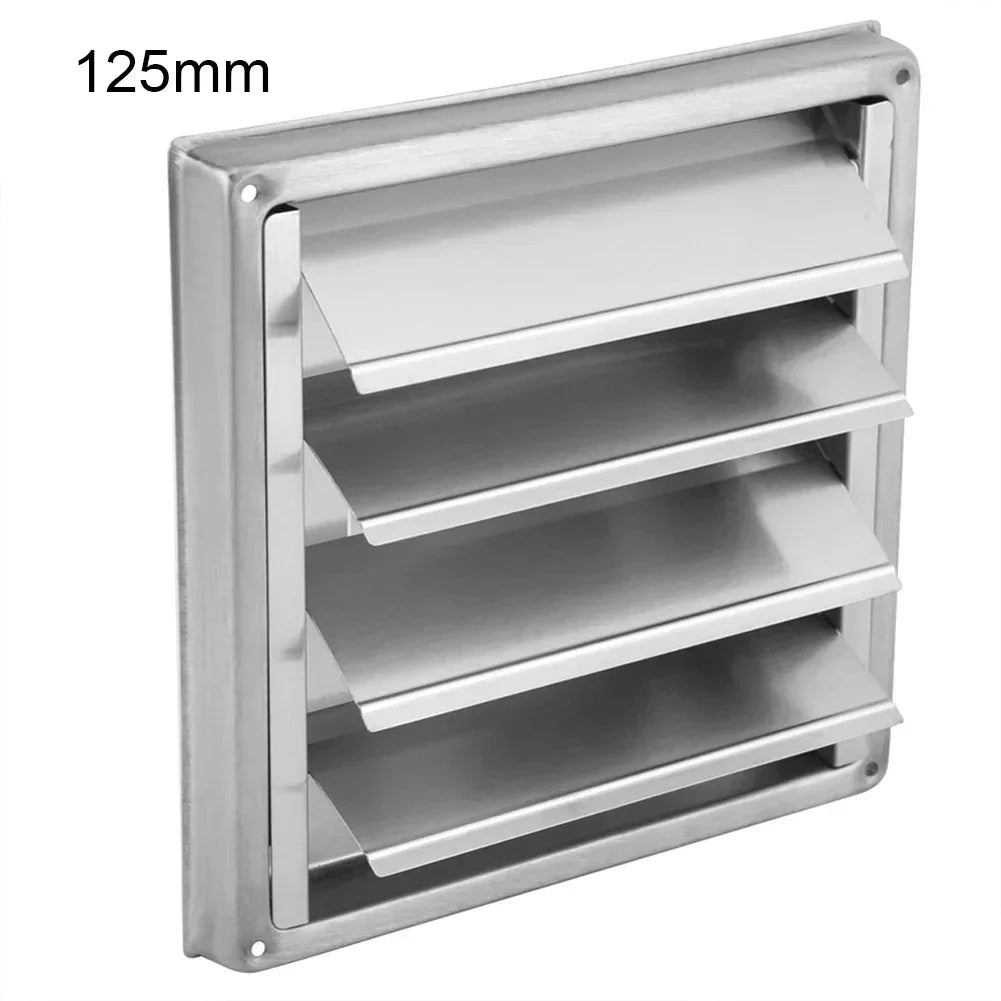 100/125/150mm Stainless Steel Air Vent Duct Grill Wall Square Tumble Air Outlet Dryer Extractor Ventilation Cover Fan Outlet