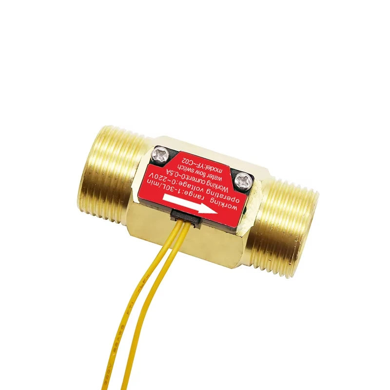 1/2" 3/4" Flow Switch Brass Male thread DN15 DN20 Liquid Water Sensor With filtermesh 0-220V