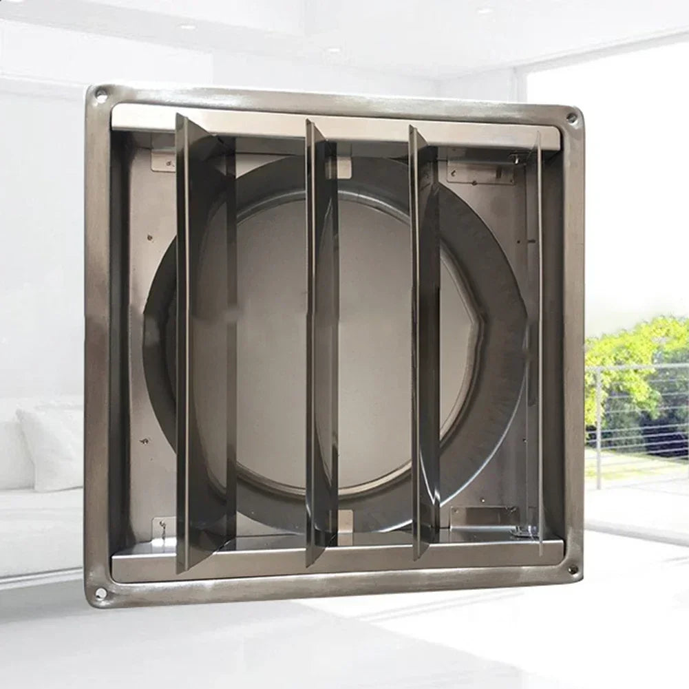 100/125/150mm Stainless Steel Air Vent Duct Grill Wall Square Tumble Air Outlet Dryer Extractor Ventilation Cover Fan Outlet