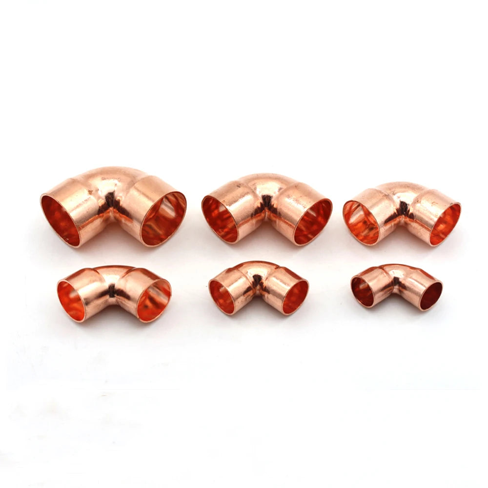 28.6 32 35 38 42mm ID 99.9% Copper End Feed Solder 90 Degree Elbow Plumbing Fitting Coupler For Air Condition