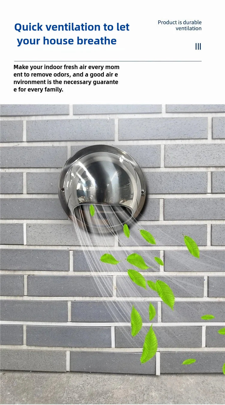 4PCS 100mm Stainless Steel Vent Cap Rainproof Exterior Wall Air Outlet Grille Round Heating Cooling Vent Cover Pipeline Hardware