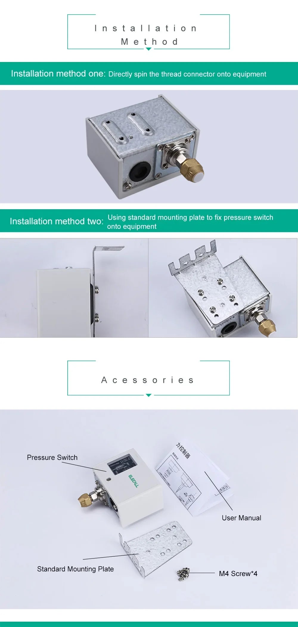 ELECALL Automatic Pressure Controller Switch Digital Air Water Pump Compressor Pressure Controller