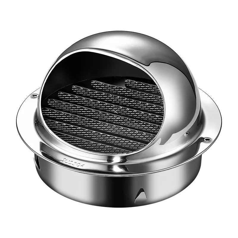4PCS 100mm Stainless Steel Vent Cap Rainproof Exterior Wall Air Outlet Grille Round Heating Cooling Vent Cover Pipeline Hardware