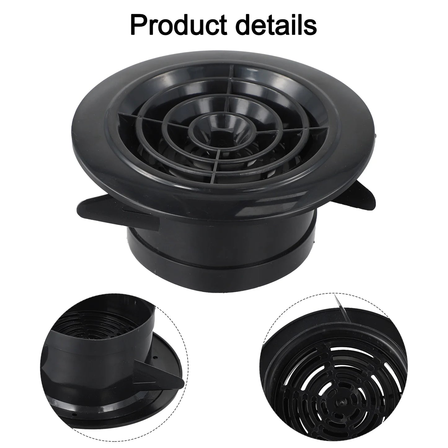 Long-lasting Quality Vent Grill Round ABS Material Attractive Design Black Removable Panels 1 X 100mm 75-125MM