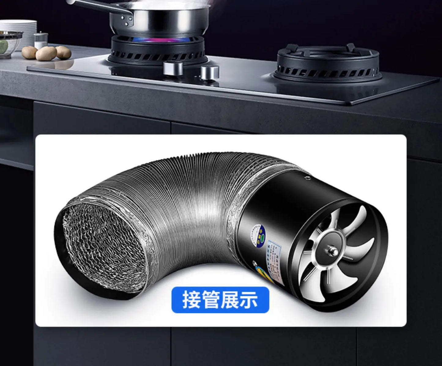 4''6''8'' Pipe Exhaust Fan Air Ventilator Metal Pipe Ventilation Exhaust Fan Mini Extractor Bathroom Toilet Wall Fan Duct Fan