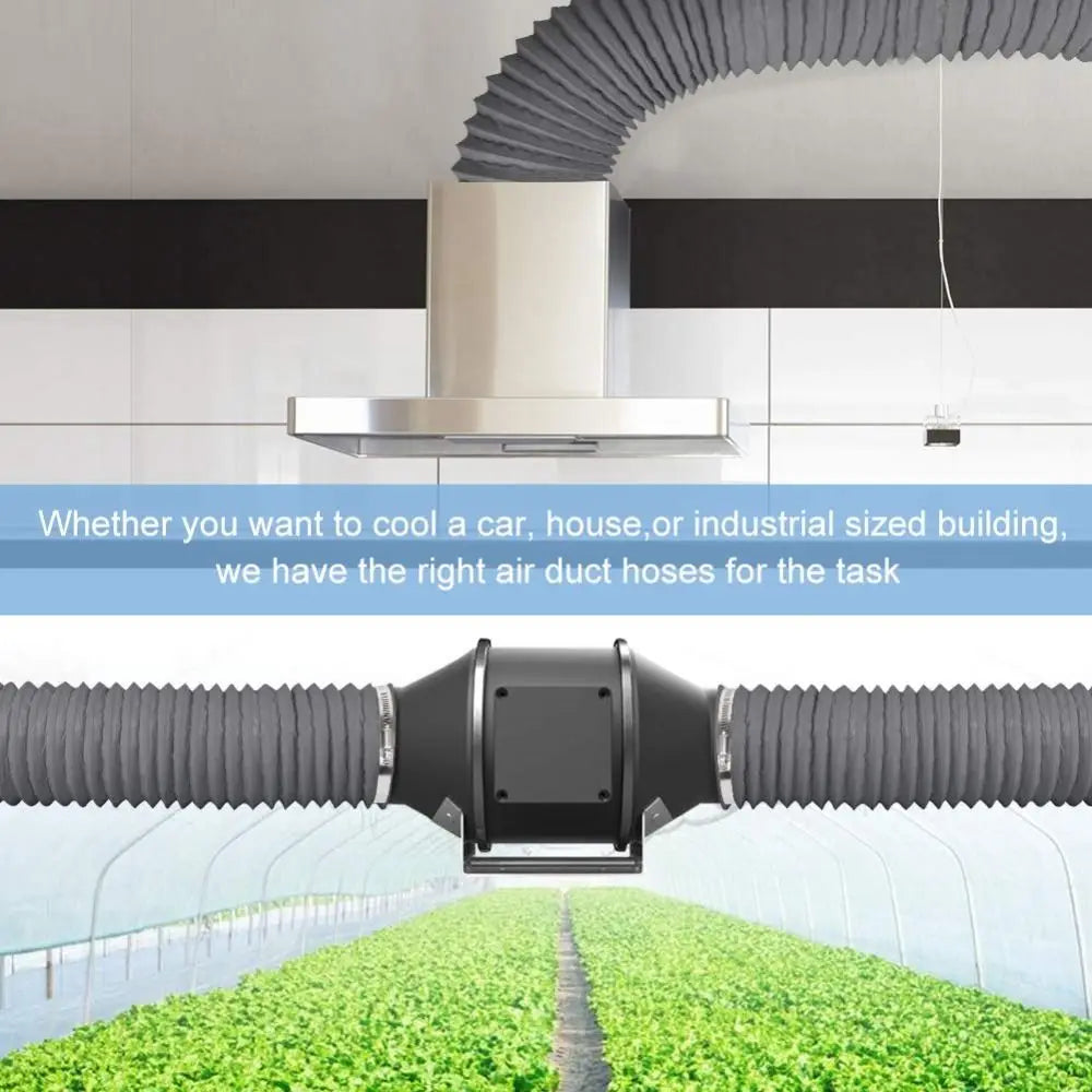 4 inch Dryer Vent Hose Grey with 2 Stainless Steel Clamp Air Ducting Heavy-Duty 6 Layer Protection Exhaust Pipe Ventilation