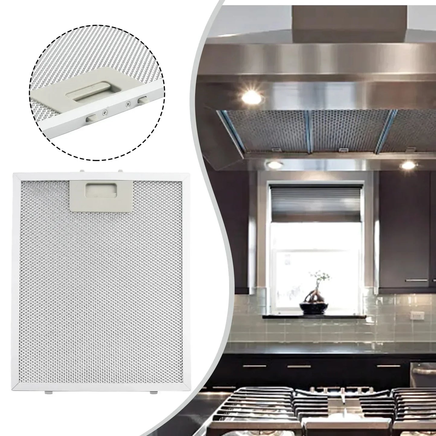 Range Hood Filter Cooker Hood Grease Filter Kitchen Extractor Ventilation Aluminium Aspirator Filter Mesh 29x24cm