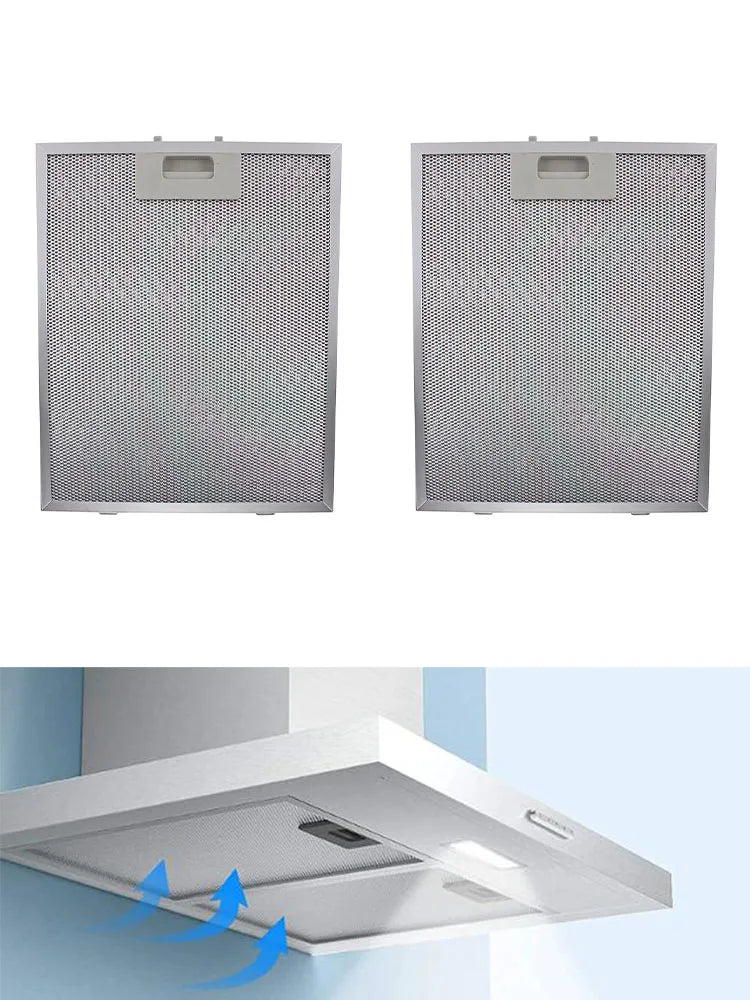 2PCS Cooker Hood Filters Metal Mesh Extractor Vent Filter, Aluminum Metal Mesh Vent Filter Cooker Hood Grease Filter
