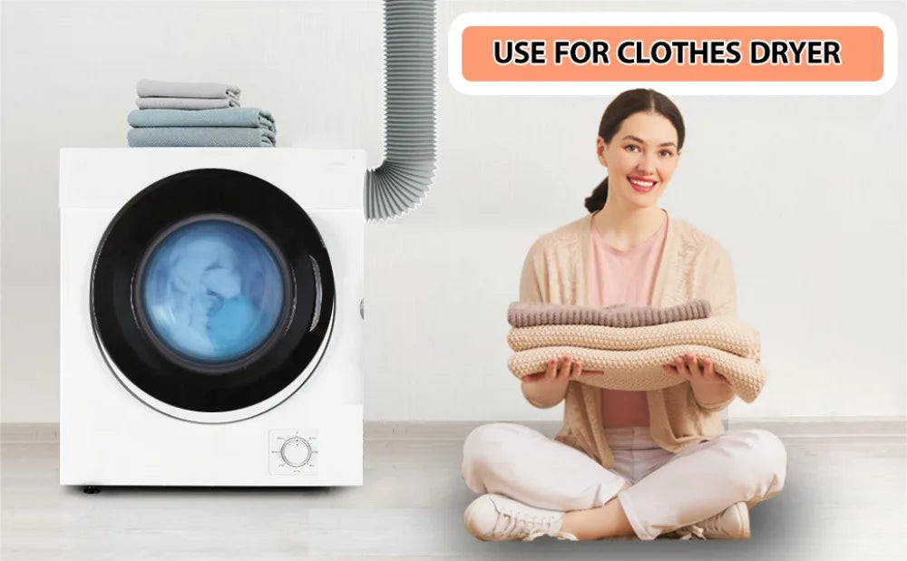 4 inch Dryer Vent Hose Gray with 2 Stainless Steel Clamp Air Ducting Heavy-Duty 6 Layer Protection Exhaust Pipe Ventilation