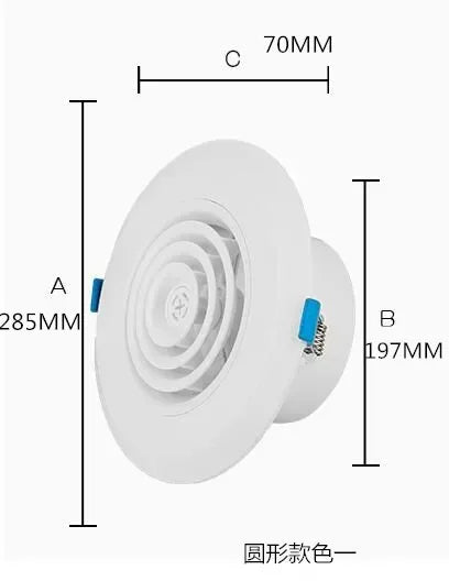 Adjustable Louver Air Vent Extract Valve Grille 75-200mm ABS Round Diffuser Ducting Ventilation Cover Indoor Fresh Air System