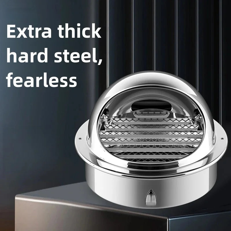 4PCS 100mm Stainless Steel Vent Cap Rainproof Exterior Wall Air Outlet Grille Round Heating Cooling Vent Cover Pipeline Hardware