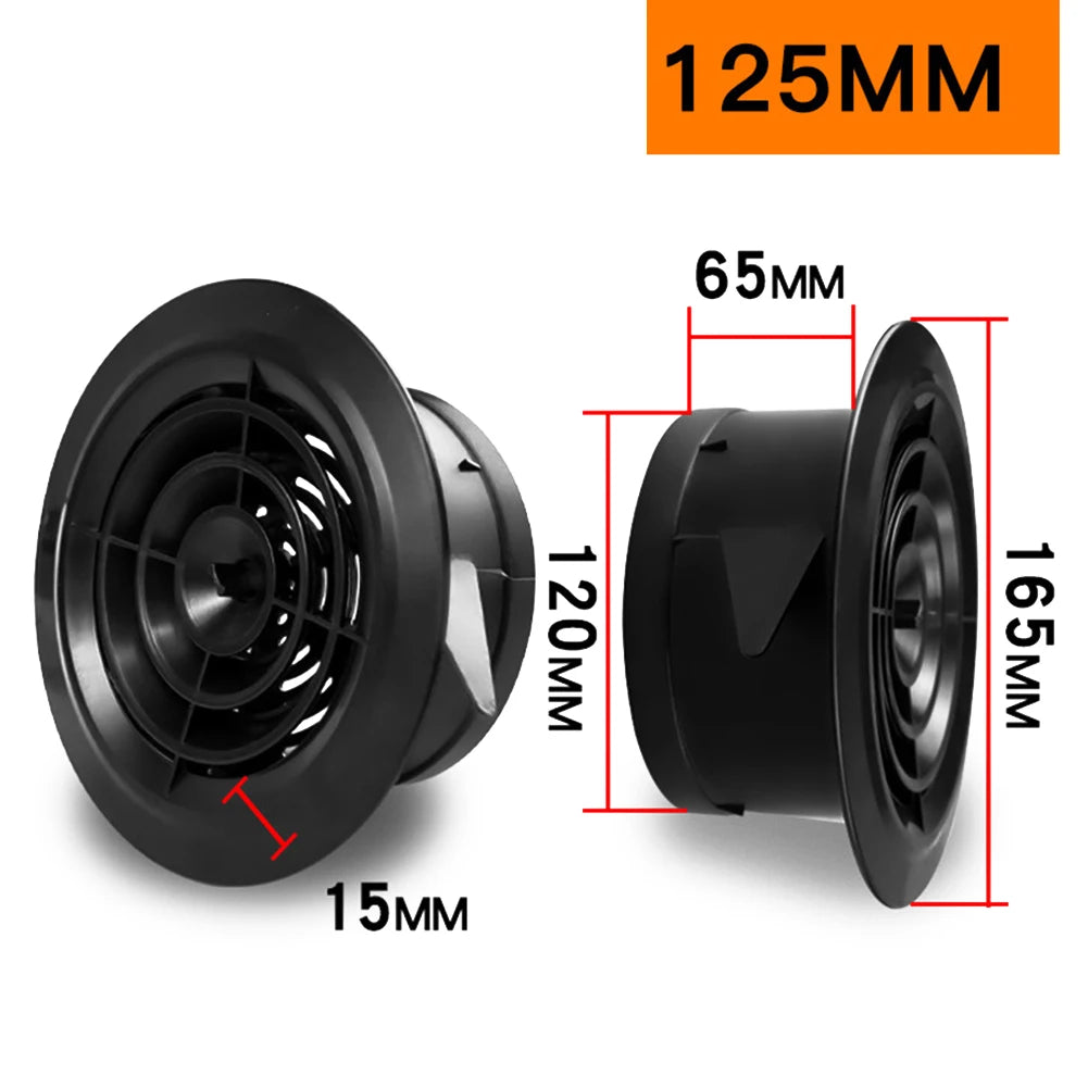 Long-lasting Quality Vent Grill Round ABS Material Attractive Design Black Removable Panels 1 X 100mm 75-125MM