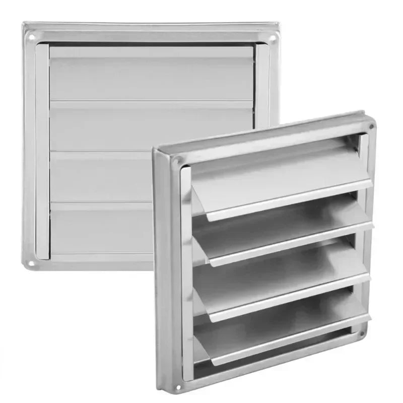 100/125/150mm Stainless Steel Air Vent Duct Grill Wall Square Tumble Air Outlet Dryer Extractor Ventilation Cover Fan Outlet