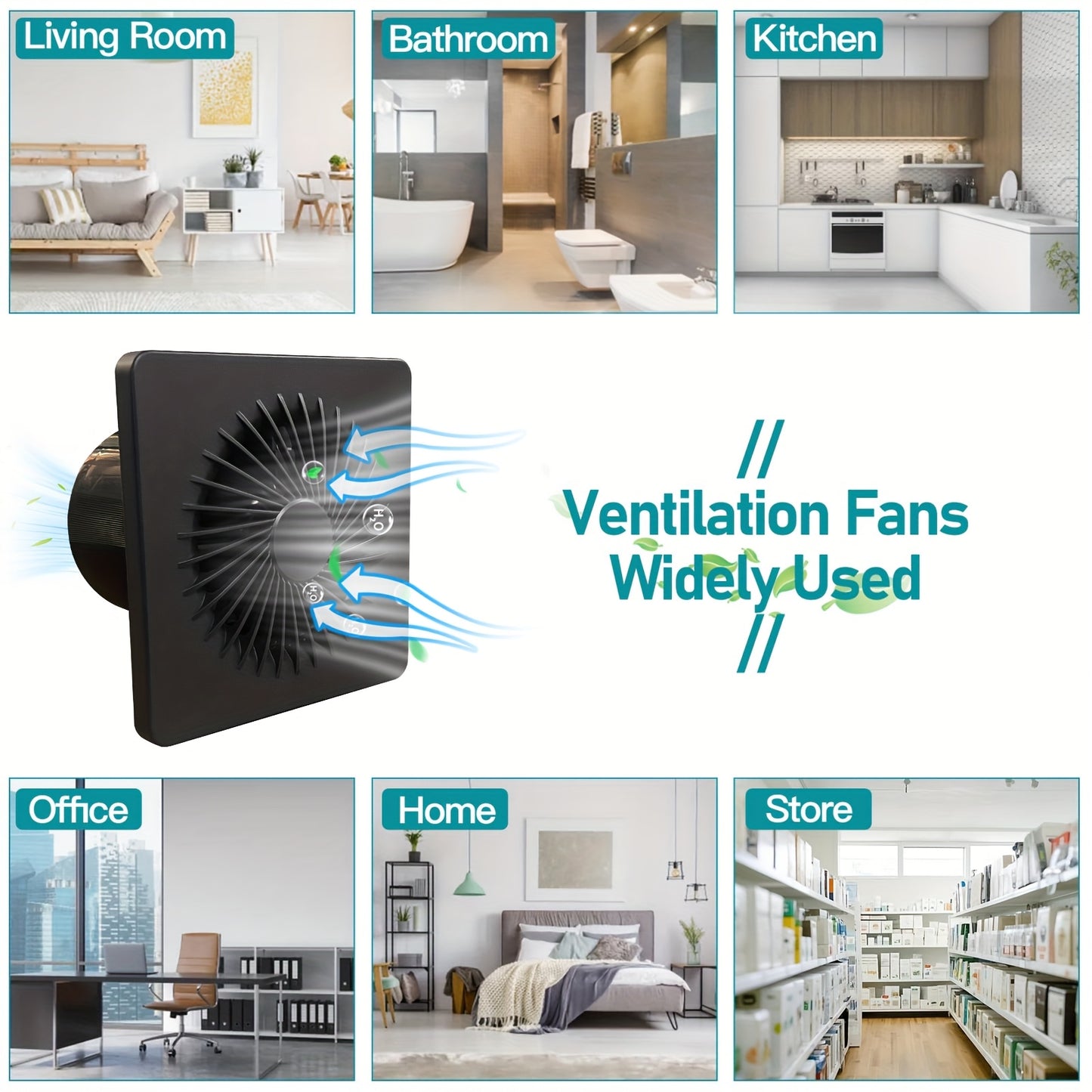 4-Inch Ventilation Fan, European Standard Exhaust Fan, 100m3/h Airflow, Hardwired Installation, Air Purification Equipment with Deflector Baffle, Quiet Operation, Dehumidifying & Ventilating for Kitchen, Bathroom, Pet Room, G