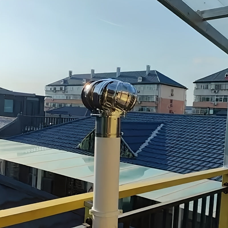 Stainless Steel Non-Powered Roof Ventilation Cap, Non-Electric Roof Ventilator, Suitable for Air Circulation in Homes, Factories, Balconies and Farms