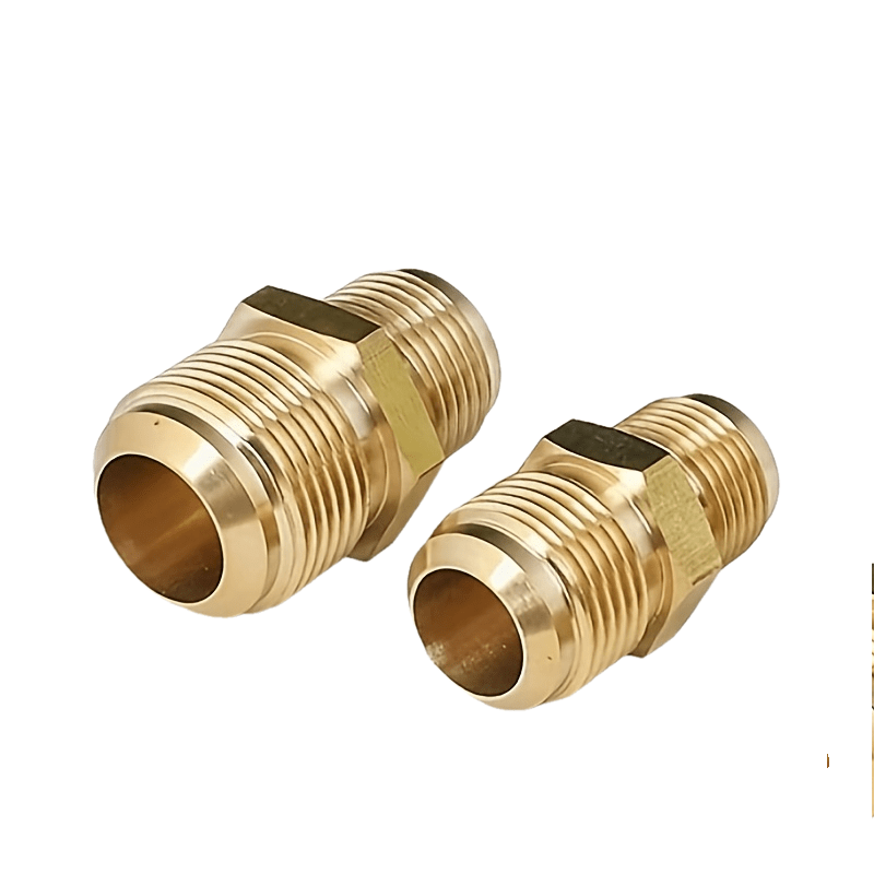 2 Copper Air Conditioner Copper Tube Adapters - 1/4" &amp; 3/8" Male/Female Spark Thread Quick Couplers, Leak-Proof Double Head Fittings for Air Conditioning &amp; Freeze Repair (US &amp; EU Standard Threads), Freeze Connection, Copper C