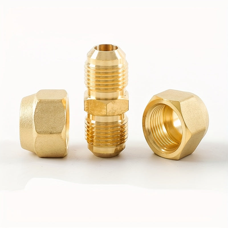 Heavy-Duty Pure Copper Three-Way Connector - Threaded Flare Adapter for AC/Refrigeration Systems, Industrial Plumbing - Compatible with British Standard Pipes - Durable HVAC Construction, Refrigeration System Fittings, Precis