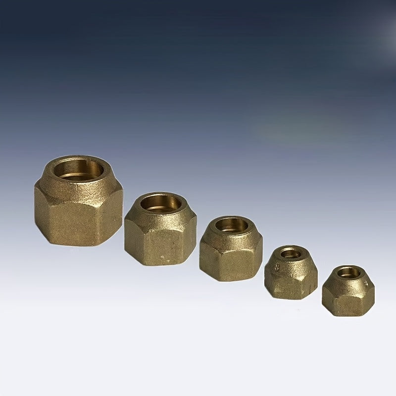 2pcs - High quality brass hexagon nut refrigeration accessories - 1/4 inch, 5/16 inch, 3/8 inch 1/2 inch, 5/8 inch, 3/4 inch, with hexagonal copper pipe nipple nuts, corrosion resistant