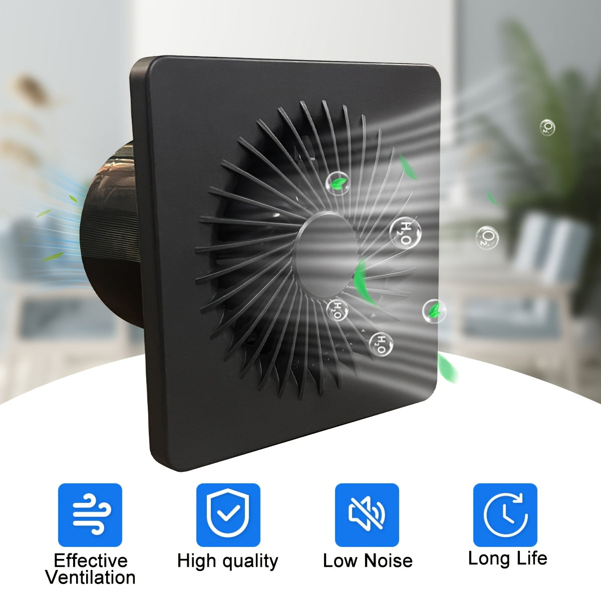 4-Inch Ventilation Fan, European Standard Exhaust Fan, 100m3/h Airflow, Hardwired Installation, Air Purification Equipment with Deflector Baffle, Quiet Operation, Dehumidifying &amp; Ventilating for Kitchen, Bathroom, Pet Room, G