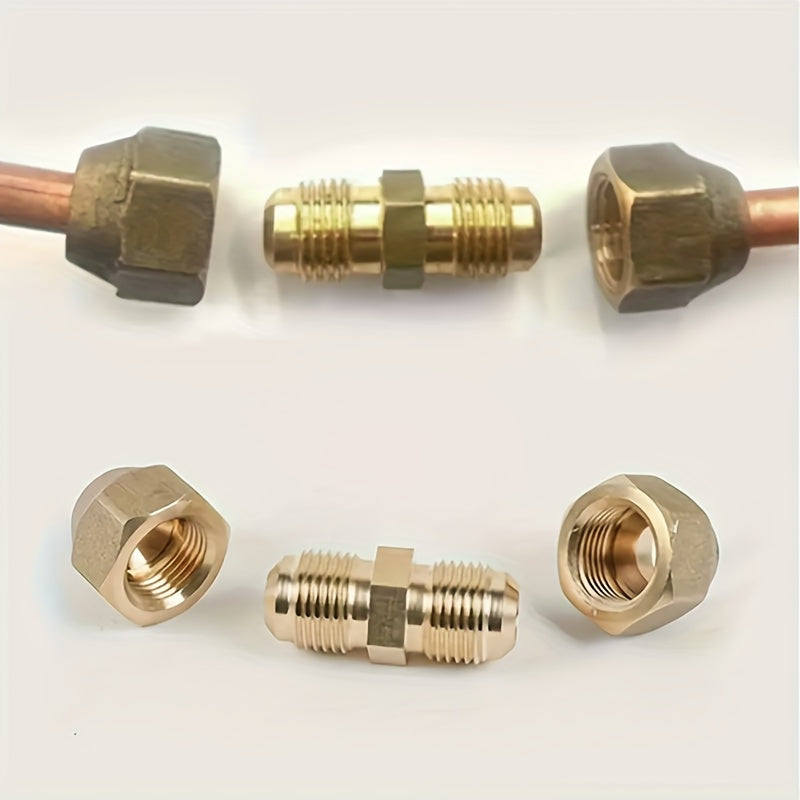 Heavy-Duty Pure Copper Three-Way Connector - with Threaded Flange Adapter, Industrial Pipe - Compatible with British Standard Tubes - Durable HVAC Structure, Precision Manufacturing Joint, Corrosion-Resistant Accessory, Essen