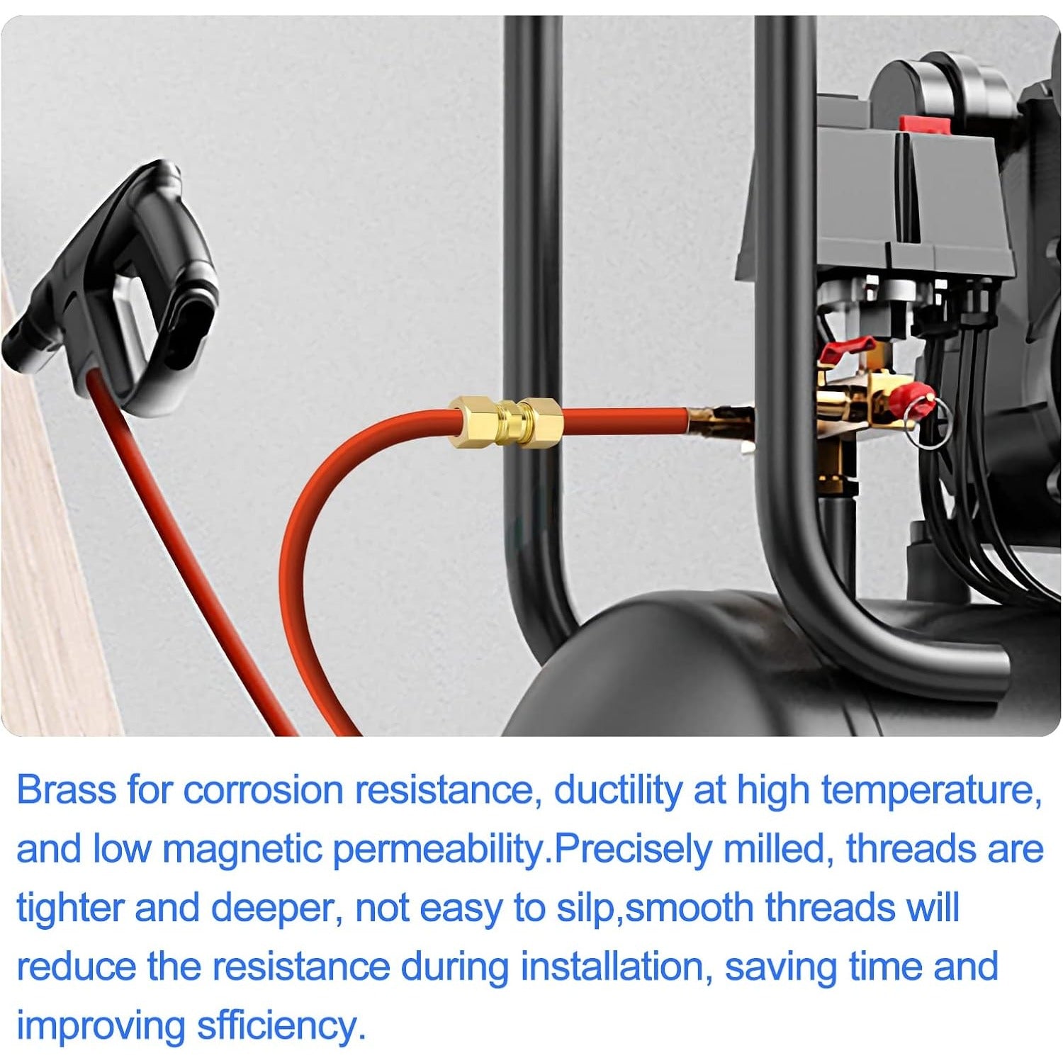 5pcs Heavy-Duty Brass Compression Fittings - 8mm OD Industrial-Grade Press Connect Joints, Hydraulic/Hydrostatic Seal for Fluid Systems (Water, Air, Oil) - for /EU Pipe Standards