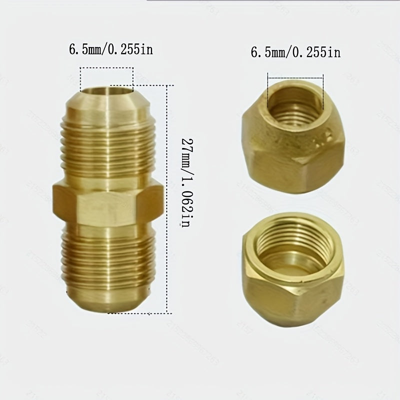 Heavy-Duty Pure Copper Three-Way Connector - Threaded Flare Adapter for AC/Refrigeration Systems, Industrial Plumbing - Compatible with British Standard Pipes - Durable HVAC Construction, Refrigeration System Fittings, Precis
