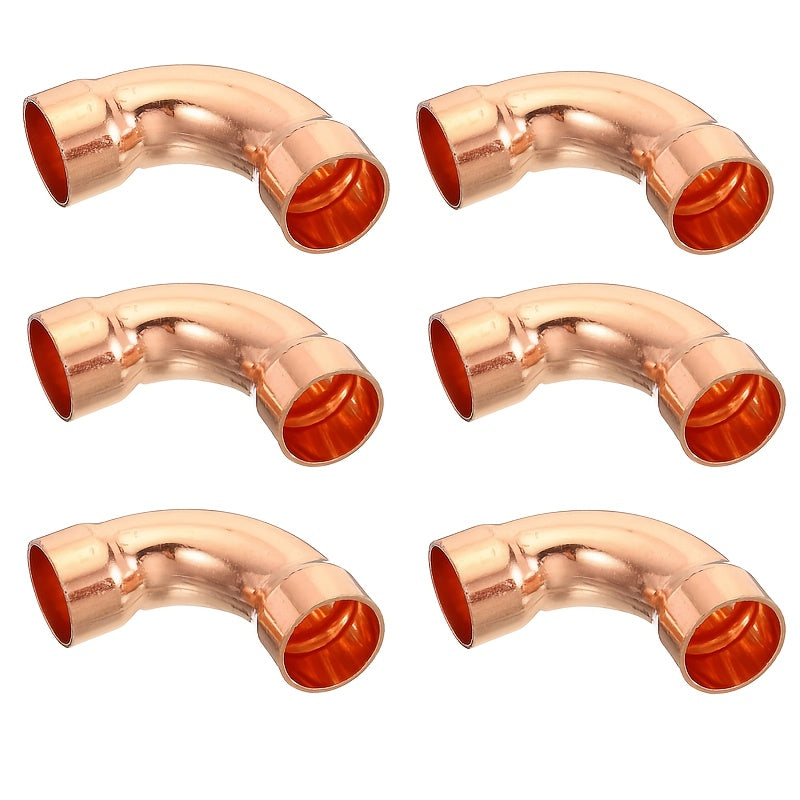 1/2 inch Inner Diameter Elbow Copper Pipe Joint, 90 Degree Long Turn Pressure Connector, Pipe Fitting Welding Joint, Suitable for Cold Welding Connection of Water HVAC Pipelines